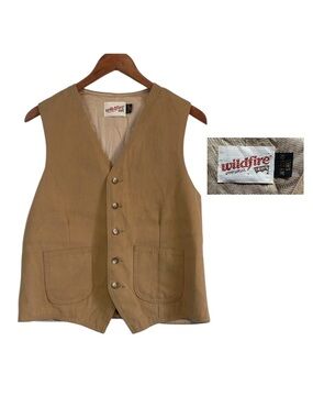 VTG Levi’s Vest Tan Med Desert Western Rodeo Wildfire 70s Cowboy Neutral Rugged